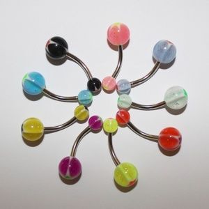 Pack 4: 9 BRAND NEW Navel / Belly Button Rings